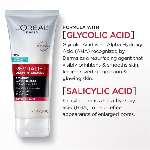 L'Oreal Paris Revitalift 3.5% Glycolic Acid Cleansing Gel 6.7 fl oz (Pack of 2)