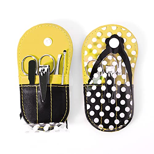 Polka Dot Flip Flop Nail Clipper Sets - Pack of 8 Manicure Kits for Girls & Parties