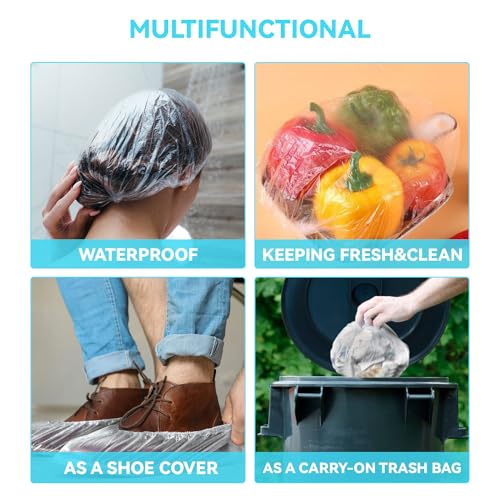 100PCS Large Waterproof Disposable Shower Caps – 20" Hair Cap for Home & Travel