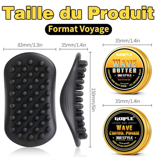 Goiple Washable Afro Curl Twist Sponge Brush for Black Men & Barbers