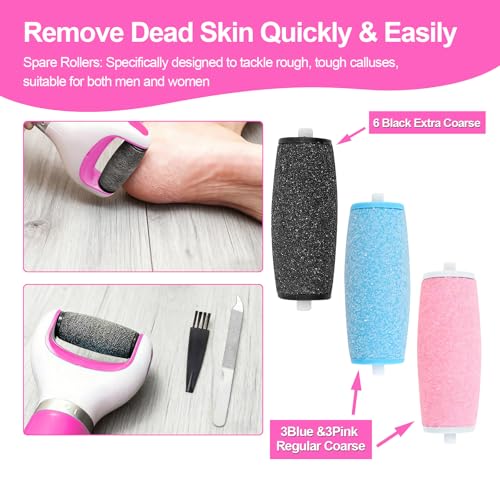 15 Piece Set Replacement Rollers for Amope Pedi Foot File - 6 Extra Coarse & 6 Regular Coarse