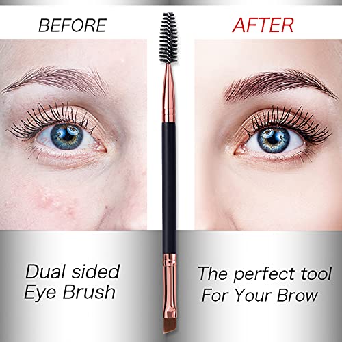 Professional Duo Eyebrow Brush & Eyelash Comb Set - Black