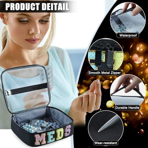 Large Travel Medicine Bag with Transparent Top - Water-Resistant Organizer
