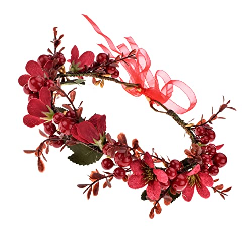 Christmas Flower Crown Headband with Pine Cones & Berries - SD-A