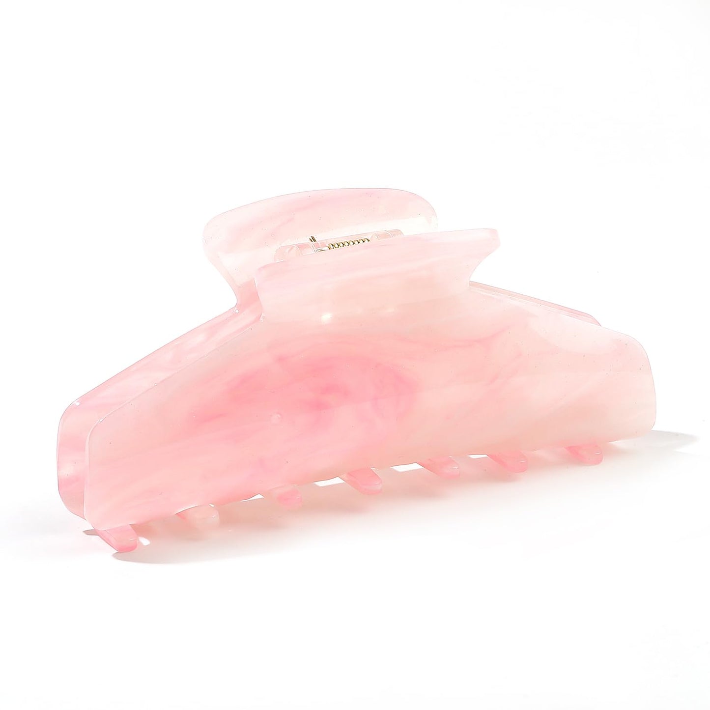 Cloud White Hair Claw Clip - Strong Hold for Thick or Thin Hair | 4.1 Inch Premium PC Material + 2 Black Satin Scrunchies