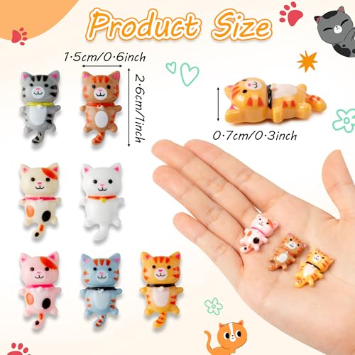 WATINC 14PCS 3D Cute Cat Fridge Magnets - Strong Magnetic Decorations