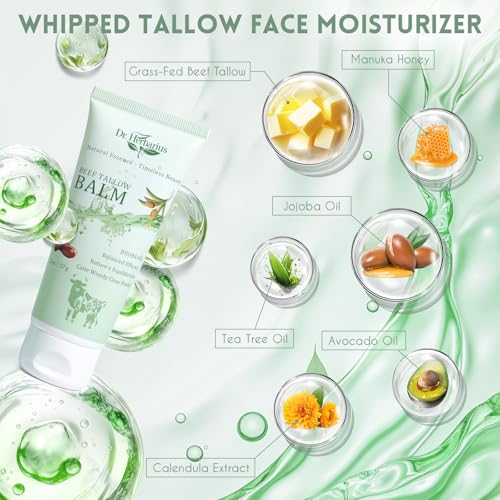 Beef Tallow Face Balm with Organic Jojoba & Herbal Fragrance, 2 Oz - Dr.Herbarius