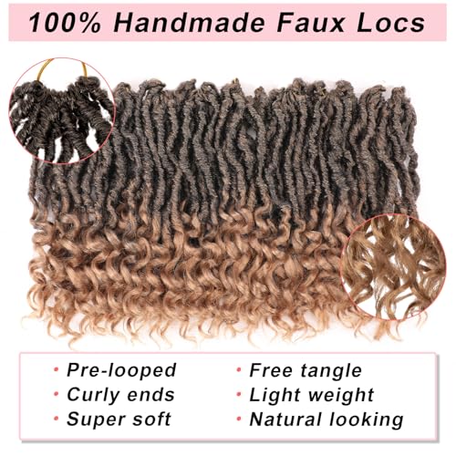 XTREND 10 Inch Faux Locs Crochet Hair, Pre-looped Goddess Locs - 7 Packs