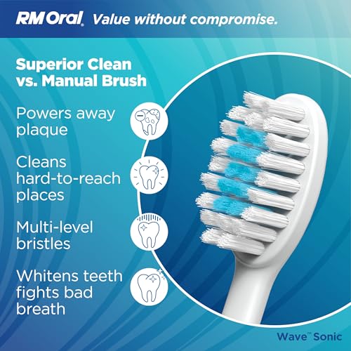 RM Oral Wave Sonic Soft Toothbrush Replacement Heads - 2 Pack