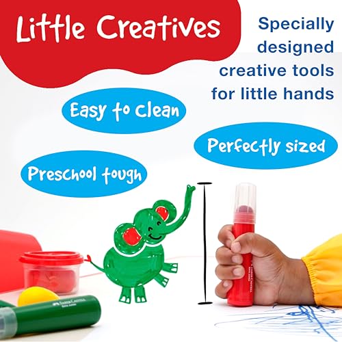 Faber-Castell Little Creatives Extra Jumbo Washable Markers - 6 Colors for Kids