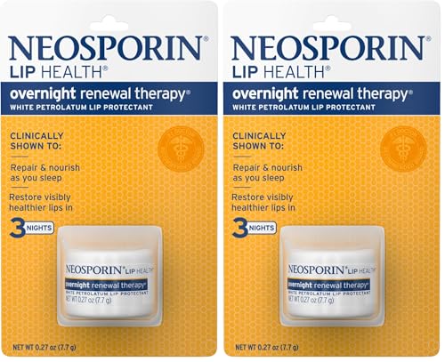 Neosporin Lip Health Overnight Renewal Therapy, 0.27oz (Pack of 2)