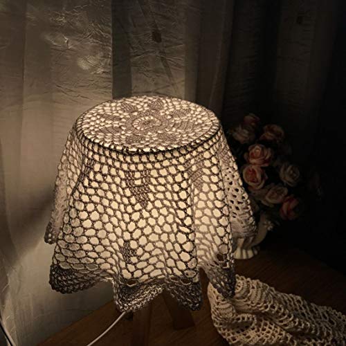 Damanni 19-Inch Handmade Cotton Crochet Lace Doily - Round White Tablecloth