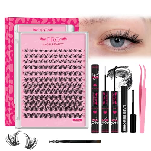 PRO LASHBEAUTY Sweety Lash Clusters Kit - 8-16mm, Waterproof & Reusable