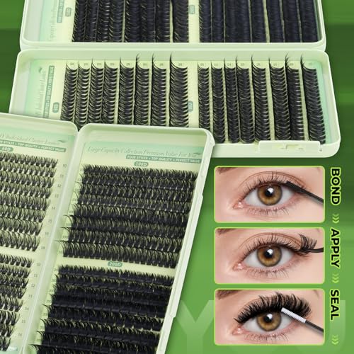 KEYYOU 4-in-1 Lash Clusters Kit - 60D, 80D, 100D, 200D Mix