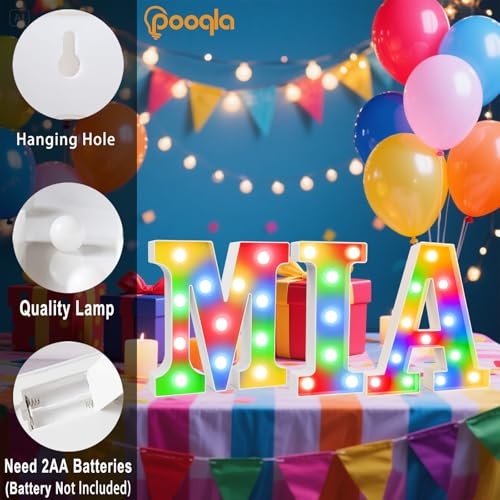 Light Up Marquee Letter A with Remote - Colorful LED Night Light