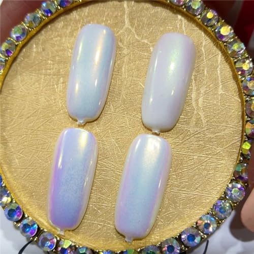Iridescent Mermaid Chrome Nail Powder - 0.5g Unicorn Pearl Pigment