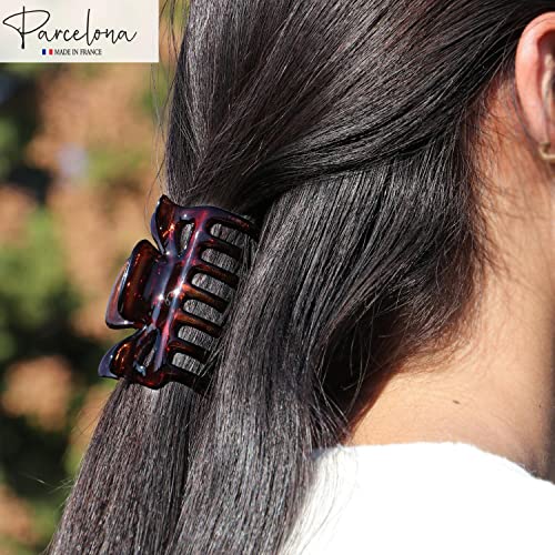 Parcelona Classic Tortoise Shell Hair Claw Clip - 3 Inch