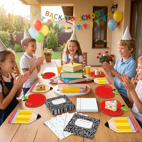 Back to School Party Decorations Set - 40PCS Paper Plates & Napkins