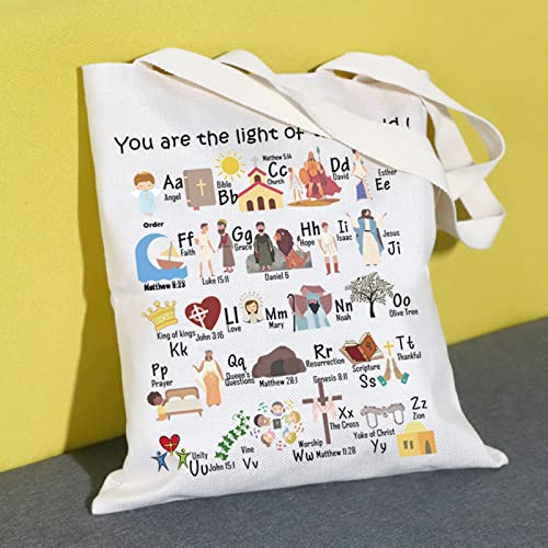 Bible Alphabet Tote Bag - Perfect Gift for Christian Teachers & Pastors' Wives