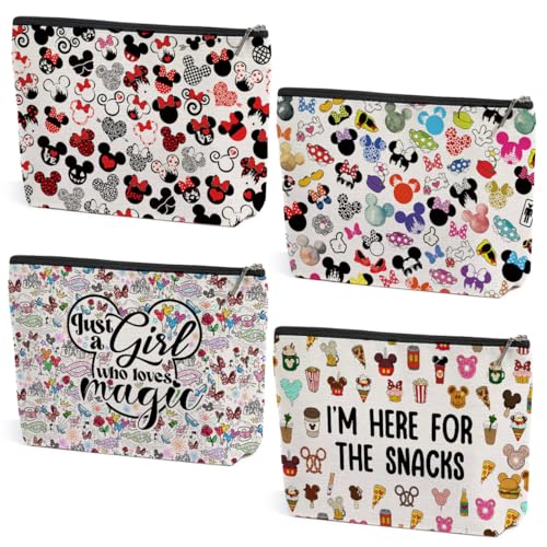 ZHAMEN Multicolour 4Pcs Cute Cartoon Makeup Bag Set