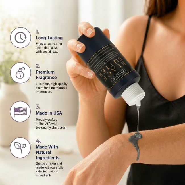 Onisavings 1 Fl Oz Black Butter Scented Body Oil - Long Lasting Perfume Oil