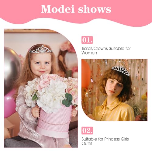 Grevosea 10-Piece Rhinestone Tiara Set for Women and Girls, Princess Crowns