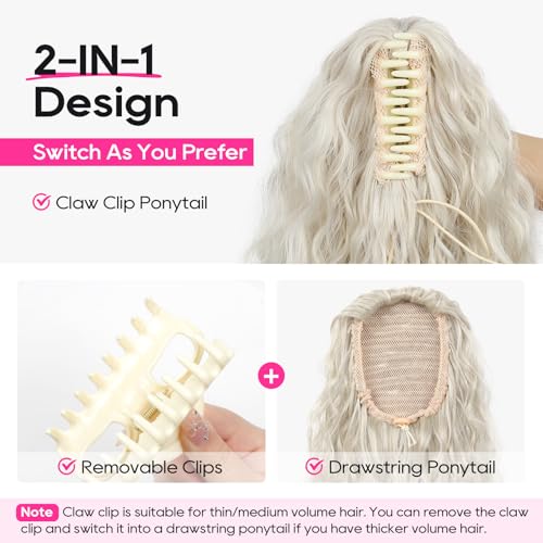 30" Dark Blonde Curly Ponytail Extension - Claw Clip Hairpiece