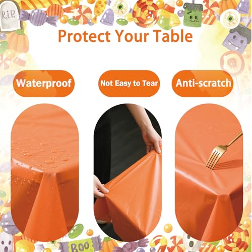 Disposable Tablecloths - 4 Pack Pink & Orange, 54 x 108 Inch for Parties