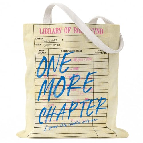 Fall Library Card Tote Bag for Book Lovers - Vintage Canvas Gift