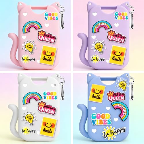 Purple Touchland 1 Oz Hand Sanitizer Silicone Case with Keychain & 6 Charms - Cat-Ear Design