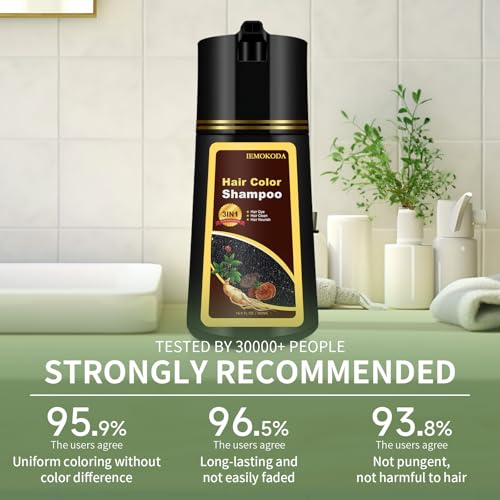 TYAYW 3-in-1 Wine Red Hair Dye Shampoo, Natural Color & Conditioner 500ml