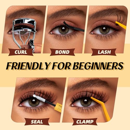 QUEWEL DIY Lash Extension Kit - 280pcs 30D+40D+50D Clusters, 12-18mm