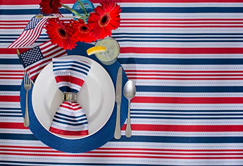DII Patriotic Table Runner - Waterproof & Stain Resistant, 14x108 inch