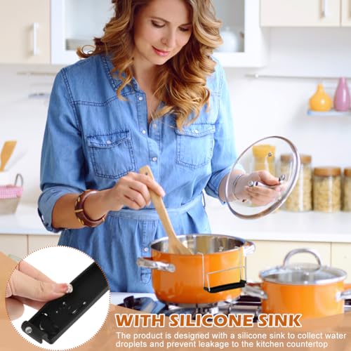 Stainless Steel Slow Cooker Lid Holder with Silicone Sink - 2pcs