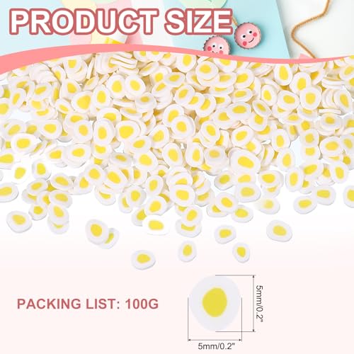 PATIKIL Poached Egg Polymer Clay Slices 100g for Nail Art & Crafts