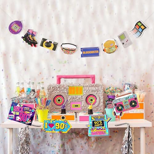 90s Party Decorations Banner - Retro Bachelorette & Birthday Decor