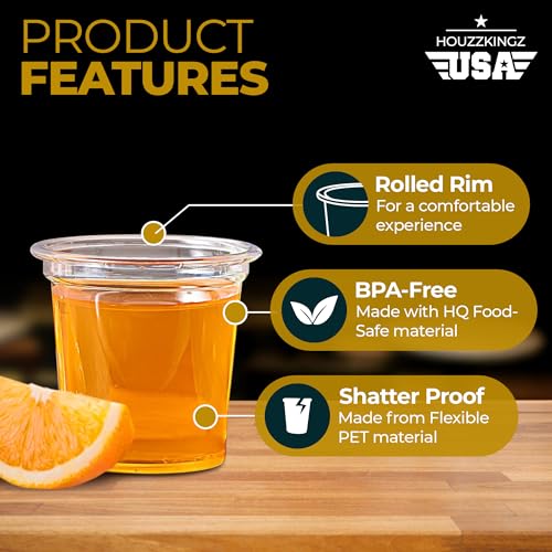 Clear Plastic Shot Glasses 1.25 Oz - 250 Disposable Cups for Parties
