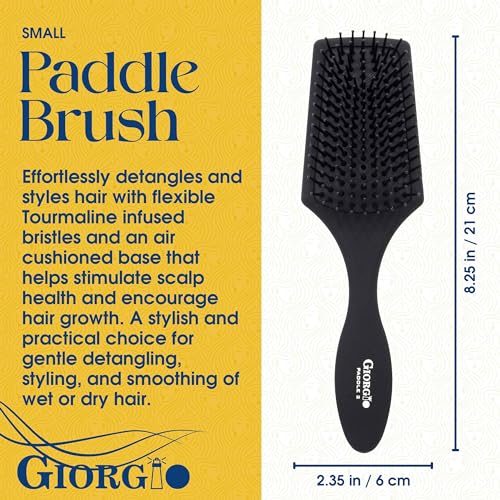Giorgio Professional Paddle Hair Brush with Tourmaline Ion Bristles