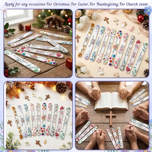 52PCS Christian Nail Files with Bible Verses - Bulk Emery Boards