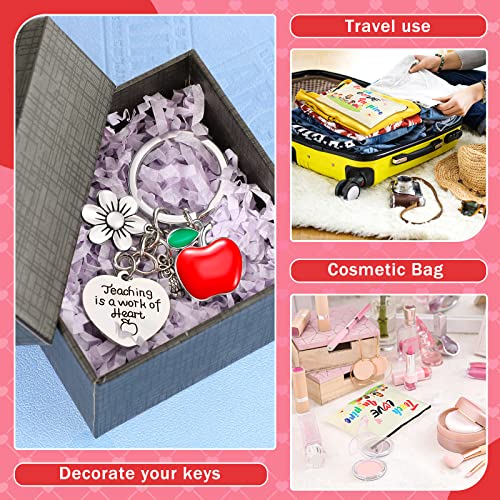 Teacher Appreciation Gift Set - 6 Canvas Makeup Bags & Keychains