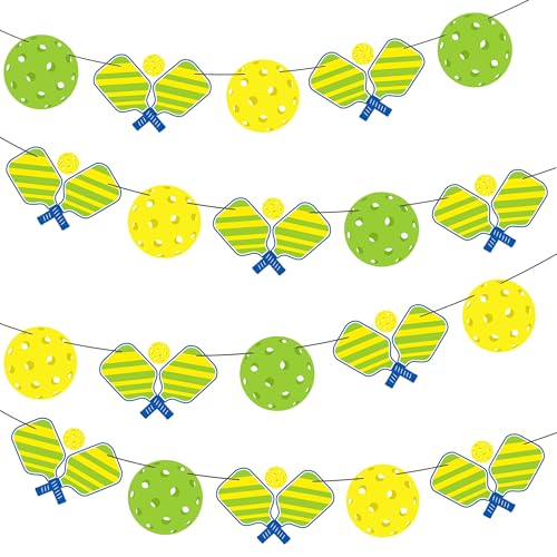 Pickleball Party Banners - 4pcs Double-Sided Birthday Decorations