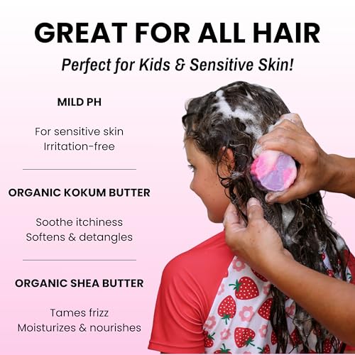 Otter Co Kids Strawberry Shampoo Bar - Tear-Free, Organic, Vegan, Made in USA