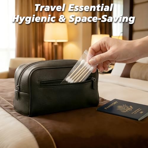 Meanhoo 1000 Count Individually Wrapped Cotton Swabs - 200 Packs of 5 for Travel & Hygiene