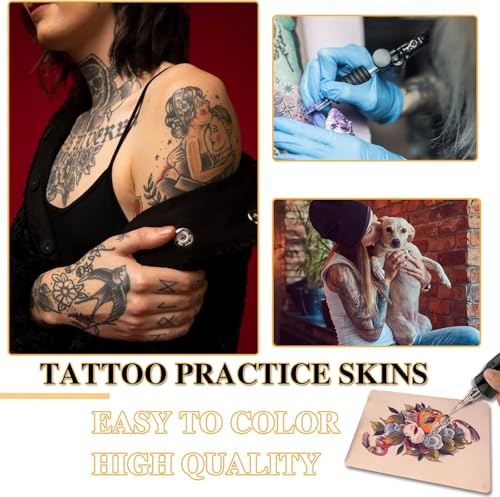 Tattoo Practice Skin & Transfer Paper Kit - 28pcs Double Sided Silicone