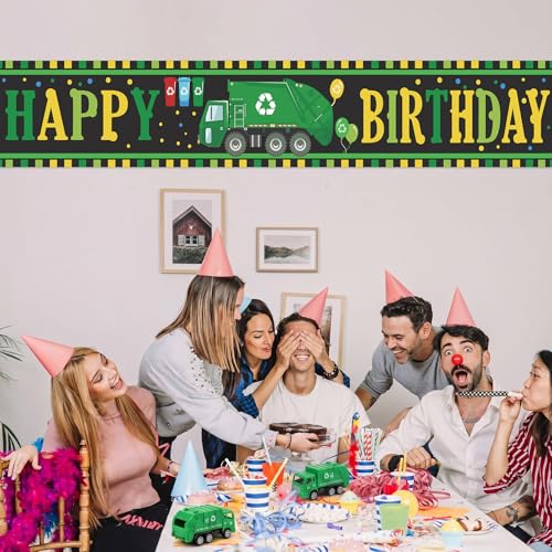 Garbage Truck Birthday Banner - Kids Party Decoration 118x25in