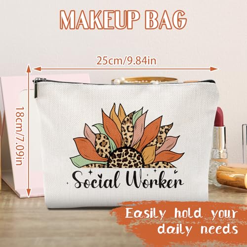 Sitsink Social Worker Appreciation Gift Set - 6 Social Work Themed Makeup Bags