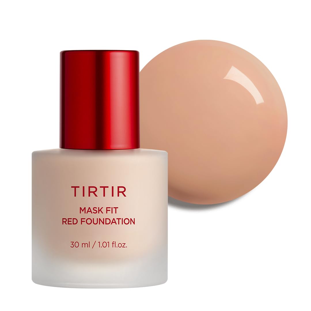 TIRTIR Mask Fit Red Foundation - Long Lasting Flawless Coverage, Hydrating & Pore-Blurring | #21N Ivory, 1.01 Fl Oz