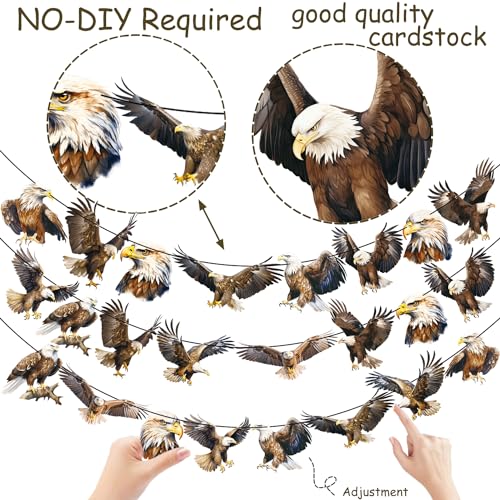 Bald Eagle Party Banners - 3pcs Eagle Decorations for 4th of July