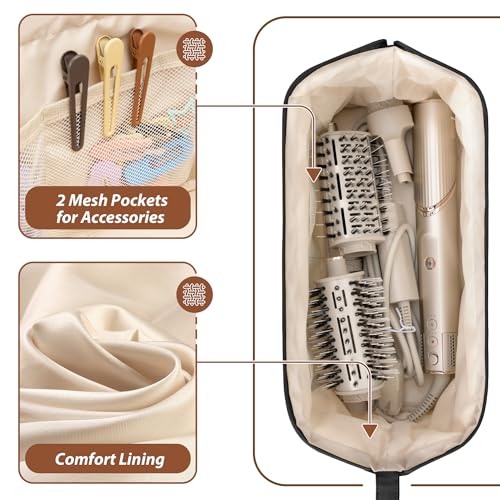Quilted Travel Bag for Shark FlexStyle & Dyson Airwrap - Black