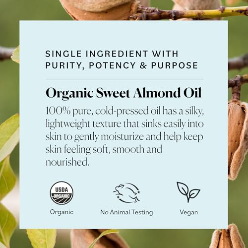 Sky Organics Organic Sweet Almond Oil, 100% Pure Cold-Pressed Body Oil, 16 oz